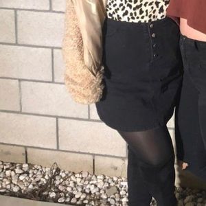 BLACK BUTTON UP HIGH WAISTED SKIRT (1X)